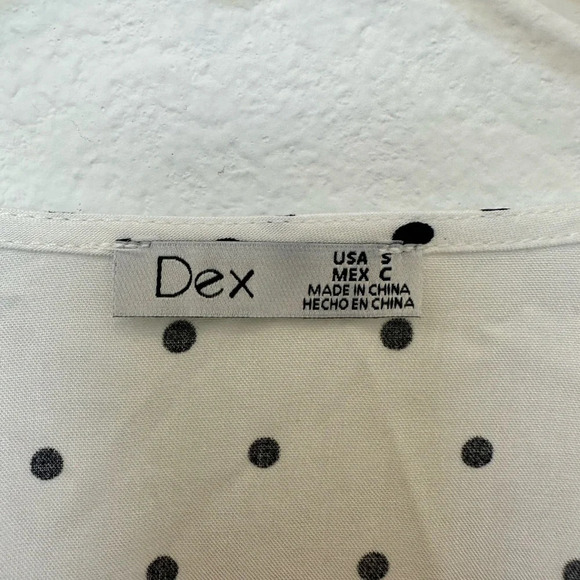 NWT Dex Polka Dot Smocked Blouse‎ Black and White Small - Picture 5 of 10